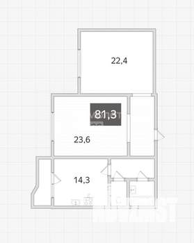 2-к квартира, вторичка, 81м2, 4/16 этаж