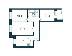 3-к квартира, вторичка, 63м2, 8/9 этаж