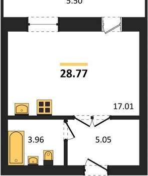 Студия квартира, вторичка, 29м2, 10/12 этаж