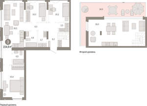 3-к квартира, вторичка, 155м2, 7/23 этаж
