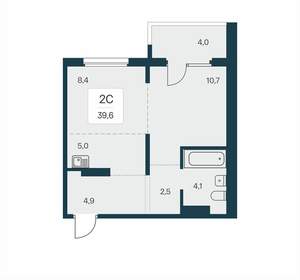 2-к квартира, вторичка, 40м2, 11/17 этаж