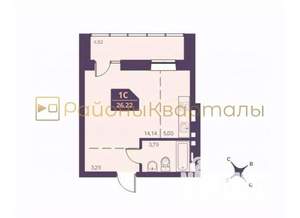 1-к квартира, вторичка, 32м2, 6/25 этаж