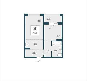 2-к квартира, вторичка, 43м2, 9/17 этаж
