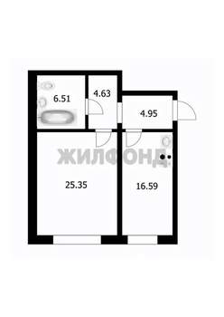 1-к квартира, вторичка, 59м2, 9/10 этаж