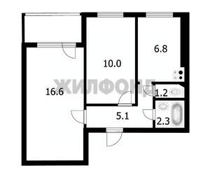 2-к квартира, вторичка, 44м2, 7/9 этаж