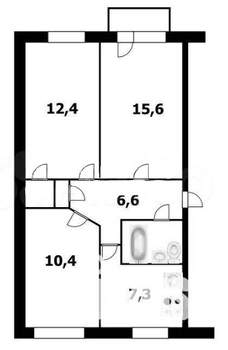 3-к квартира, вторичка, 57м2, 2/5 этаж