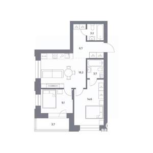 2-к квартира, вторичка, 61м2, 11/25 этаж