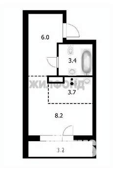 1-к квартира, вторичка, 25м2, 8/19 этаж
