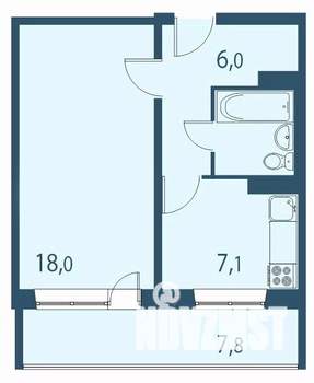 1-к квартира, строящийся дом, 39м2, 11/17 этаж