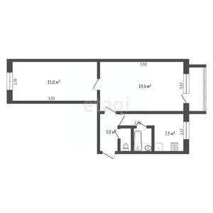 2-к квартира, вторичка, 48м2, 4/5 этаж