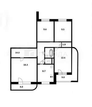 4-к квартира, вторичка, 83м2, 4/10 этаж