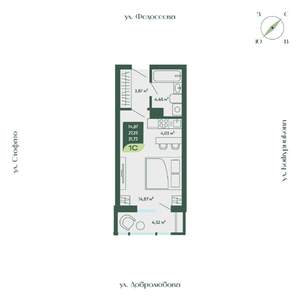 1-к квартира, вторичка, 32м2, 14/18 этаж