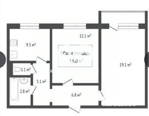 2-к квартира, вторичка, 56м2, 4/10 этаж
