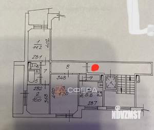 3-к квартира, вторичка, 62м2, 9/9 этаж