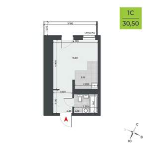 Студия квартира, вторичка, 31м2, 15/21 этаж