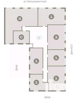 1-к квартира, вторичка, 67м2, 8/9 этаж