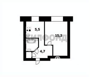 1-к квартира, вторичка, 30м2, 1/5 этаж