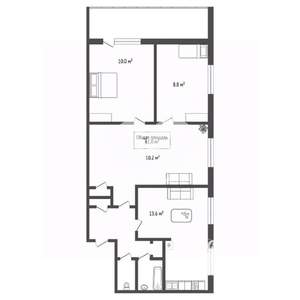 3-к квартира, вторичка, 61м2, 5/5 этаж