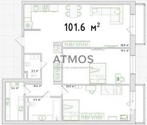 3-к квартира, вторичка, 102м2, 15/17 этаж
