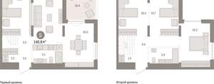 4-к квартира, вторичка, 141м2, 14/15 этаж