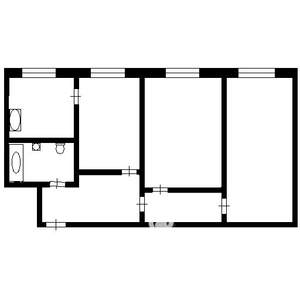 3-к квартира, вторичка, 57м2, 1/5 этаж