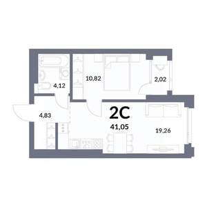 2-к квартира, вторичка, 40м2, 25/30 этаж