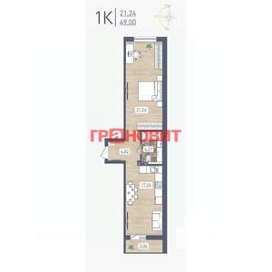 1-к квартира, вторичка, 49м2, 3/17 этаж
