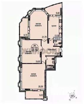 3-к квартира, вторичка, 99м2, 17/20 этаж