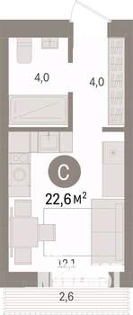 Студия квартира, вторичка, 23м2, 3/14 этаж