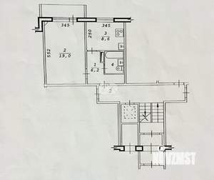 1-к квартира, вторичка, 37м2, 1/10 этаж