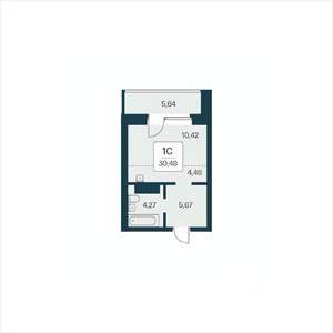 Студия квартира, вторичка, 30м2, 10/25 этаж