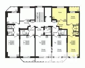 2-к квартира, строящийся дом, 62м2, 6/10 этаж