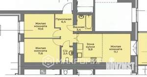 3-к квартира, вторичка, 56м2, 7/10 этаж