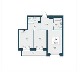 2-к квартира, вторичка, 59м2, 5/23 этаж