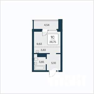 Студия квартира, вторичка, 27м2, 3/25 этаж