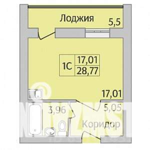 Студия квартира, строящийся дом, 29м2, 7/12 этаж