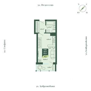 1-к квартира, вторичка, 30м2, 16/18 этаж