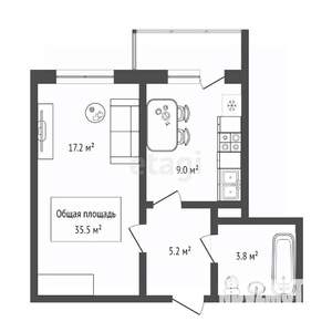 1-к квартира, вторичка, 36м2, 1/24 этаж