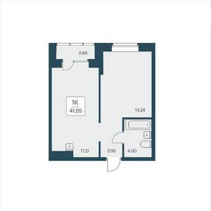 1-к квартира, вторичка, 42м2, 19/25 этаж