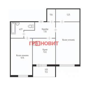 2-к квартира, вторичка, 59м2, 3/17 этаж