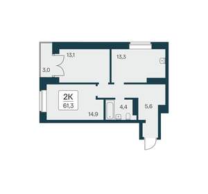 2-к квартира, вторичка, 61м2, 28/30 этаж