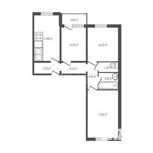 3-к квартира, вторичка, 81м2, 11/17 этаж