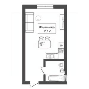 Студия квартира, вторичка, 25м2, 1/18 этаж