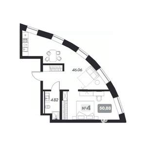 2-к квартира, вторичка, 51м2, 9/22 этаж