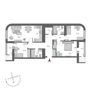 4-к квартира, строящийся дом, 98м2, 16/24 этаж