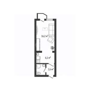 Студия квартира, вторичка, 28м2, 7/8 этаж