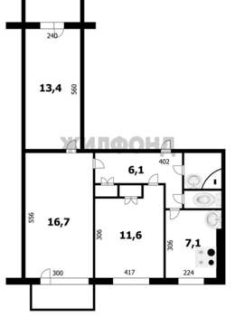 3-к квартира, вторичка, 62м2, 7/9 этаж