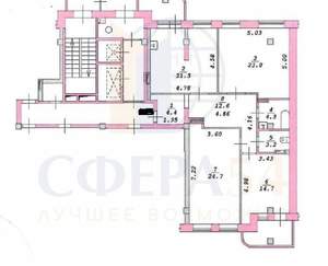 3-к квартира, вторичка, 109м2, 17/19 этаж