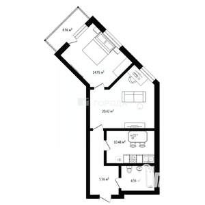 2-к квартира, вторичка, 59м2, 4/22 этаж