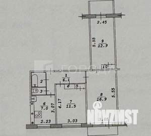 3-к квартира, вторичка, 60м2, 6/9 этаж